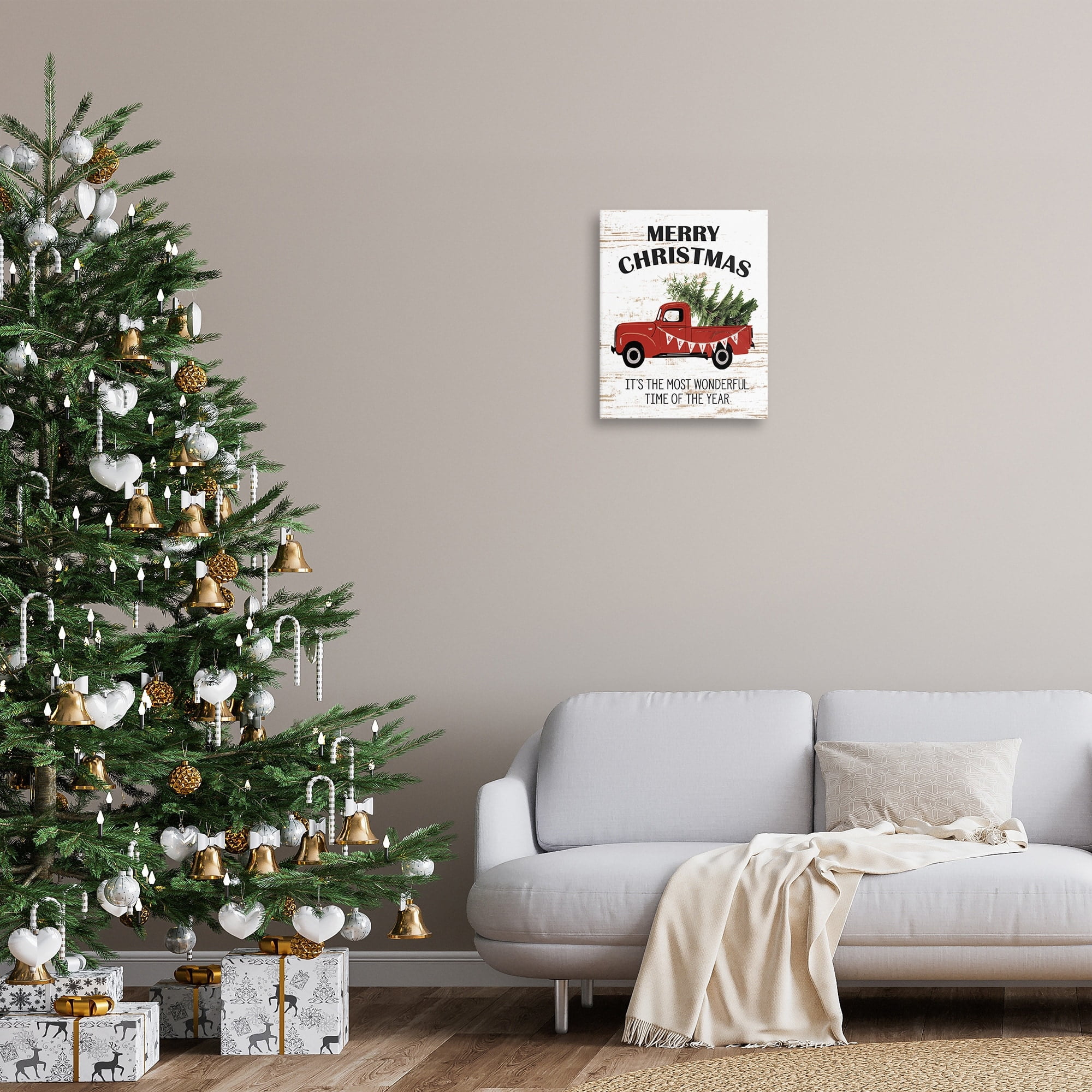 Stupell Christmas Most Wonderful Vintage Stretched Canvas Wall Art - Multi-Color 16 x 20
