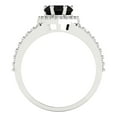 thumbnail image 4 of Clara Pucci 14K White Gold 1.49ct Onyx Halo Ring for Women, 4 of 8