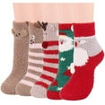 thumbnail image 3 of Zando Christmas Fuzzy Socks Pack Comfy Socks Women Fuzzy Warm Fluffy Slipper Socks Fleece Socks, 3 of 7