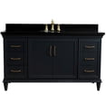 thumbnail image 2 of 61 in. Single Wooden Vanity  Dark Gray Black Galaxy Granite Oval Sink, 2 of 13