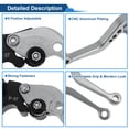 thumbnail image 4 of Unique Bargains Short Brake Clutch Levers for Moto Guzzi V7 Racer 2011-2021 6 Position Adjustable Motorcycle Handlebar Brake Lever Aluminum Alloy Titanium Tone 1 Pair, 4 of 7