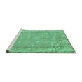 thumbnail image 2 of Ahgly Company Machine Washable Indoor Round Abstract Turquoise Blue Modern Area Rugs, 8' Round, 2 of 4