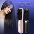 thumbnail image 2 of Hair Straightener Brush, Heated Ionic Hair Straightener Comb, Cordless Curling Hair Straightening Styling Comb, Hair Styling Tools for Less Frizz, Shinier & Smoother Hair, 20s Quick Heat-Up, Pink, 2 of 8