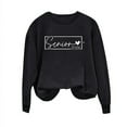 thumbnail image 5 of Olyvenn Senior Class of 2026 Graduation Sweatshirt for Women Oversized Crewneck Long Sleeve Shirt Pullover Teen Giel Clothes Black S, 5 of 5