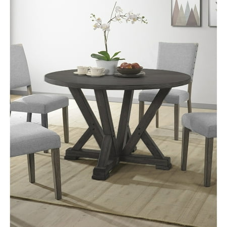 Best Master Furniture Anna Antique Grey Round Dining Table ...