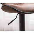thumbnail image 2 of Roundhill Furniture Masaccio Weathered Brown Upholstery Airlift Adjustable Swivel Barstool with Chrome Base, Set of 2, Fabric, 2 of 10