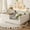 Beige + MDF + Metal + Teddy + Full, variant on Full Size Soft Upholstered Floor Bed, Montessori Floor Bed with Full Surround Safety Rails, Low to Ground Bed Frame for Boys Girls, Natural