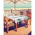 thumbnail image 2 of Ocean Coral Outdoor Tablecloth with Umbrella Hole and Zipper, Spillproof Table Cloth for Rectangle Tables, Dinner/Picnic/Patio/Party Table Cover Watercolor Summer Shell, 2 of 6