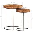 thumbnail image 4 of vidaXL 2 Piece Coffee Table Set Solid Acacia Wood and Steel, 4 of 5