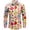 Orange@GC@, variant on CONZONE Mens 70S Disco Buttons Down Shirts Long Sleeve Hippie Shirts for Men Trendy Floral Graphic Lapel Soft Lightweight Tops