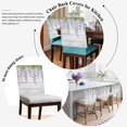 thumbnail image 6 of Wisteria Chair Covers Set of 4 Spring Watercolor Light Purple Floral White Wood Grain Chair Back Covers Stretch Removable Washable Slipcovers Protector for Dining Room Kitchen Party Decor, 6 of 9