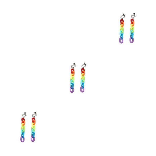 Pendientes de Gota Sonducket Joyería Geométrica Colorida Clip para Oreja