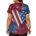 thumbnail image 5 of Womens 4th of July Scrub Tops Casual Short Sleeve USA Flag Print Scrubs V Neck USA 250th Anniversary Celebration Party Scrub Shirts Medical Nurse Uniform Nursing Workwear with Pockets Navy 3XL, 5 of 5