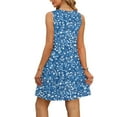 thumbnail image 4 of FDGIU 2025 Women's Summer Casual Dress - Sleeveless V-Neck Tank Sundress with Pockets, Flowy Tiered Swing Mini Beach Dress, 4 of 6