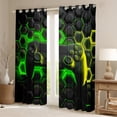 thumbnail image 2 of Erosebridal Teens Gaming Curtains and Drapes (38x45), Green Honeycomb 30%-50% Blackout Curtains for Bedroom, Geometric Curtains for Living Room, Window Curtains Bedroom Decoration, 2 of 6