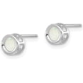 thumbnail image 2 of 14k White Gold 4.2mm Oval Bezel October/Opal Post Earrings - 4mm, 2 of 6