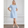 thumbnail image 2 of DARING DIVA Tweed Elegant A-Line Dress S Light Blue, 2 of 6
