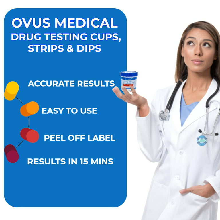 14 Panel Drug Test Kits W/ ALC, FYL & HCG (10 Cups) - Ovus Medical 