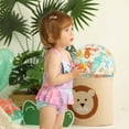 thumbnail image 4 of KIMI BEAR Newborn Baby Girls One-piece Swimsuits 6-12 Months Summer Bathing Suits Off the Shoulder Sleeveless Halter Bow Mermaid Beach Wear Holiday Rash Guard with Headband 2pcs Pink, 4 of 9