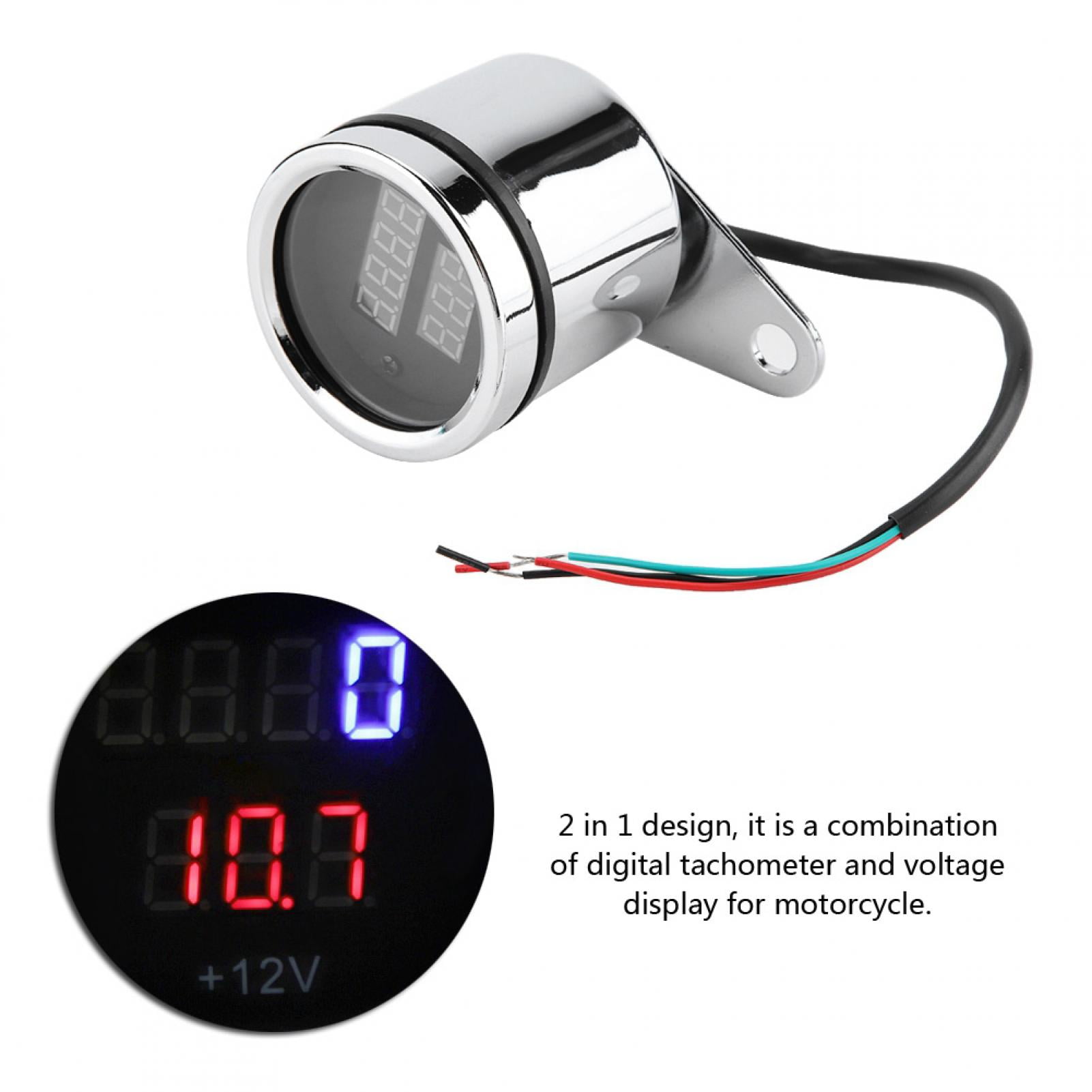 Motorcycle Speedometer 2 in 1 Motorcycle LED Digital Voltmeter Tachometer Gauge Metal Odometer Speedometer Motorcycle Speedometer 2 in 1 Motorcycle LED Digital Voltmeter Tachometer Gauge Metal Odometer Speedometer