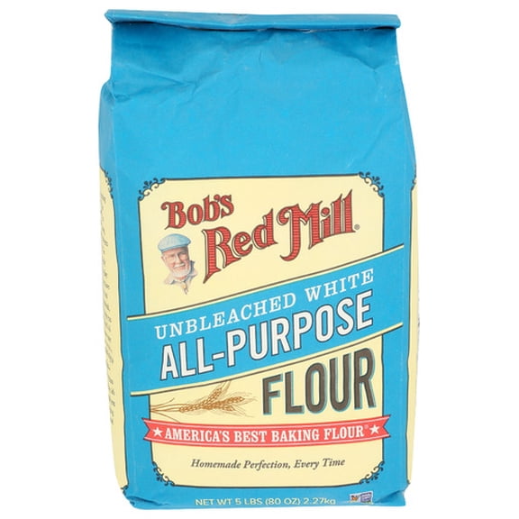 (Pack of 8) Bob's Red Mill White Unbleached Flour 5 Lb
