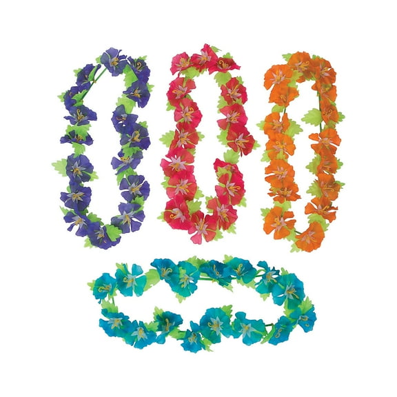 Hibiscus Flower Leis - Apparel Accessories - 12 Pieces