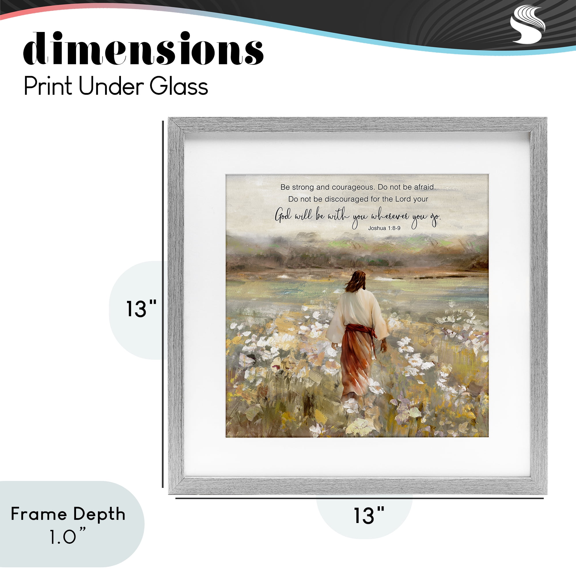 Stupell Industries God With You Wherever Gray Framed Print Under Glass, design by Sally Swatland