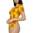 thumbnail image 2 of Naloa 3D Sunflowers Women's Short-Sleeved Onesie, One-Piece Swimsuit for Parties, dates, clubs - X-Large, 2 of 9