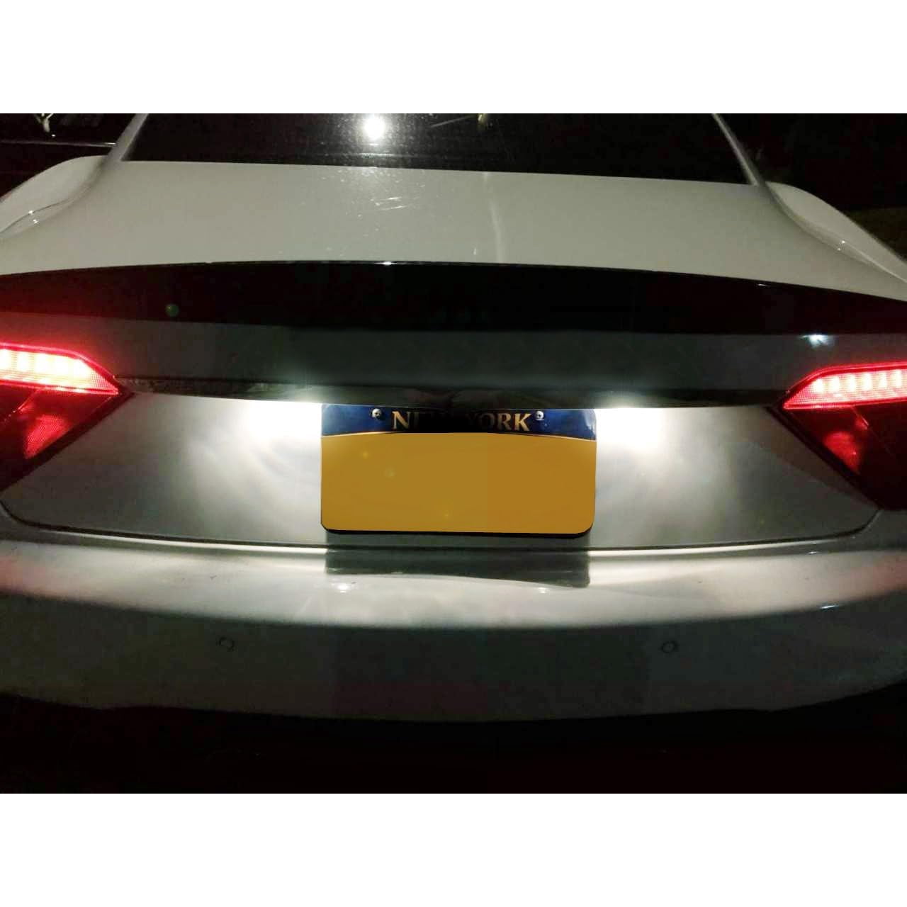 OEM-Fit White 18-SMD Full LED License Plate Light Assembly For Maserati 4200 GT Coupe/Spyder, GranTurismo, Replace OEM Incandescent Lamps