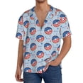 thumbnail image 3 of Daiia Donut with the USA Fag Men's Linen Shirts Short Sleeve Casual Shirts Button Down Shirt for Men Beach Summer Wedding Shirt-X-Large, 3 of 7