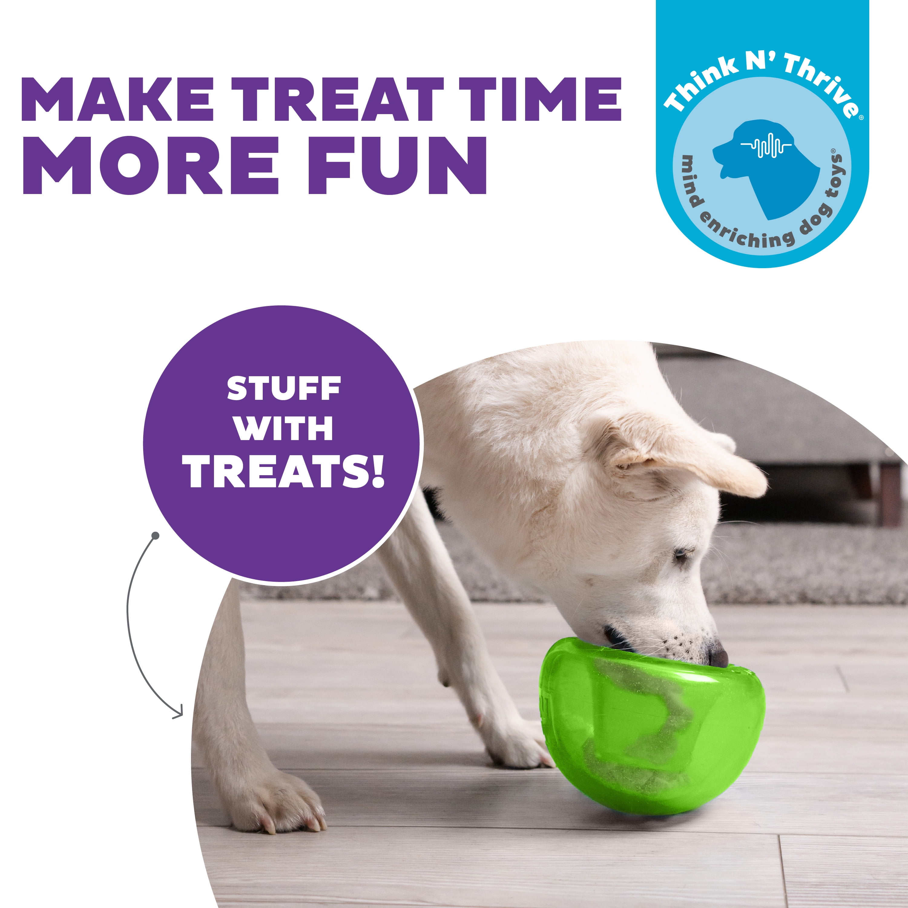 Outward Hound by Planet Dog Large Snoop Interactive Treat Dispensing Dog Toy, Puzzle Ball Slow Feeder for Medium to Large Dogs, Mint-Scented for Mental Stimulation & Boredom Relief, BPA-Free, Green