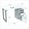 thumbnail image 2 of Inval Washed Oak Writing Desk with Pedestal, 2 of 8