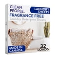 thumbnail image 1 of Detergente para ropa Sheets The Clean People, sin fragancia, paquete de 32, 1 of 5