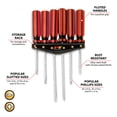 thumbnail image 2 of Performance Tool W1785 6 Pc. Screwdriver Set - Phillips, Slotted, Alloy Steel Shafts, Chrome-Plated, Fluted Handles, Added Length for Hard-to-Reach Fasteners, Red/Black, 2 of 6