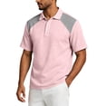 thumbnail image 4 of Fabrcox Mens Polo Shirts Short Sleeve Collared Henley Linen T Shirts for Men Breathable Relaxed Fit Color Block Travel Workout Golf Shirt for Men L, 4 of 7