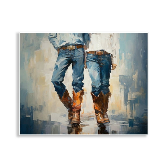 Stupell Industries Cowboy & Cowgirl Couple Novelty Painting Unframed Art Print Wall Art, 14 x 11