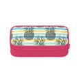 thumbnail image 2 of TEQUAN Large Capacity Pencil Case, Hawaii Fruits Sketch Pattern Pencil Pouch 2 Compartments Pencil Bag (Pink), 2 of 7
