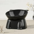 thumbnail image 5 of Raised Cat Food Bowl – Ceramic Elevated 15° Tilted Cat Bowl for Whisker & Neck Fatigue, Dishwasher Safe – Non-Slip & Anti Vomiting Ergonomic Design （Black）, 5 of 6