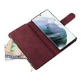 thumbnail image 6 of Zipper Wallet Case for Samsung Galaxy S22 Ultra with Large Capacity Card Slots Holder Flip Folio Cover, Premium PU Leather Magnetic Clasp Wrist Strap Kickstand Soft Silicone Shockproof Case,Winered, 6 of 8