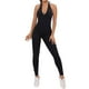 thumbnail image 2 of Mono de yoga sin espalda con cruzado en la espalda para mujer - Manga larga, nailon/spandex, S-L, muy elástico, entrenamiento/ropa deportiva, 2 of 8