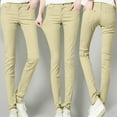 thumbnail image 2 of BODOAO Clearance Sale!! Pants for Women Trendy Casual 2025 New Women High Jean Classic Solid Color Ankle Jeans Casual Regular Fitting Jeans Khaki S, 2 of 8
