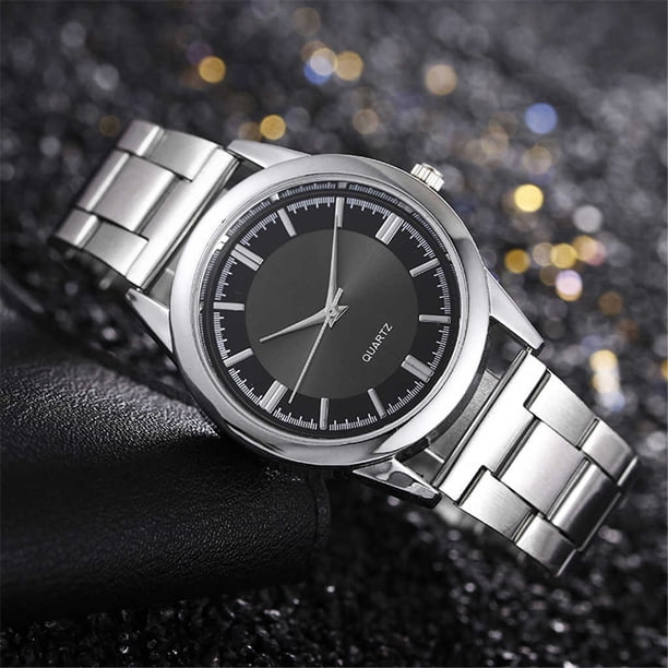 La venta Reloj de cuarzo con esfera de reloj con correa de malla de acero inoxidable informal de negocios para hombres