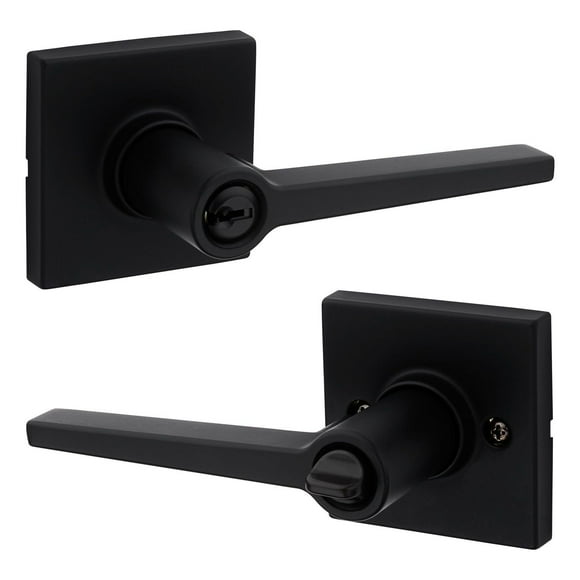 Weiser Safelock Daylon Keyed Entry Door Lever with SmartKey in Matte Black