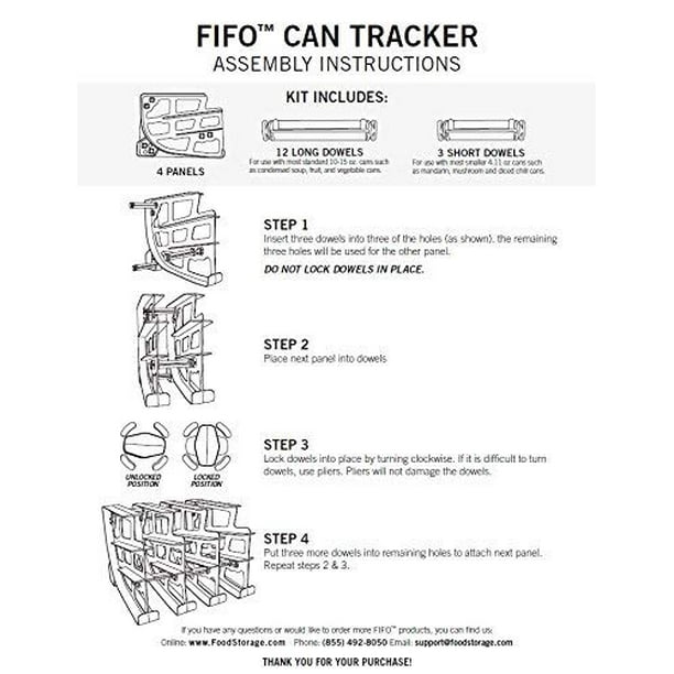 FIFO Can Tracker Food Storage Organizer Pantry Rotation up to 54