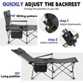 thumbnail image 4 of Reclining Beach Chair for Adults, 6-Legged Camping Chair with Foot Rest, Gray, 4 of 9