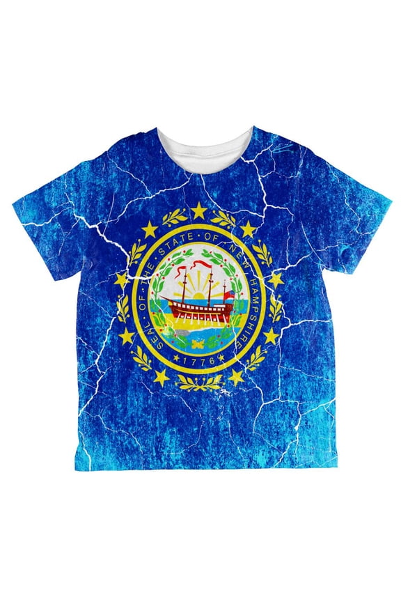 New Hampshire Vintage Distressed State Flag All Over Toddler T Shirt Multi 2T