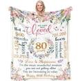 thumbnail image 1 of LHSHID 80th Birthday Decorations for Women 80th Birthday Gifts for Women Best 80th Birthday Gifts Happy 80th Birthday Decorations for Her Wife Sister Friend Soft Throw Blanket 30"x40", 1 of 7