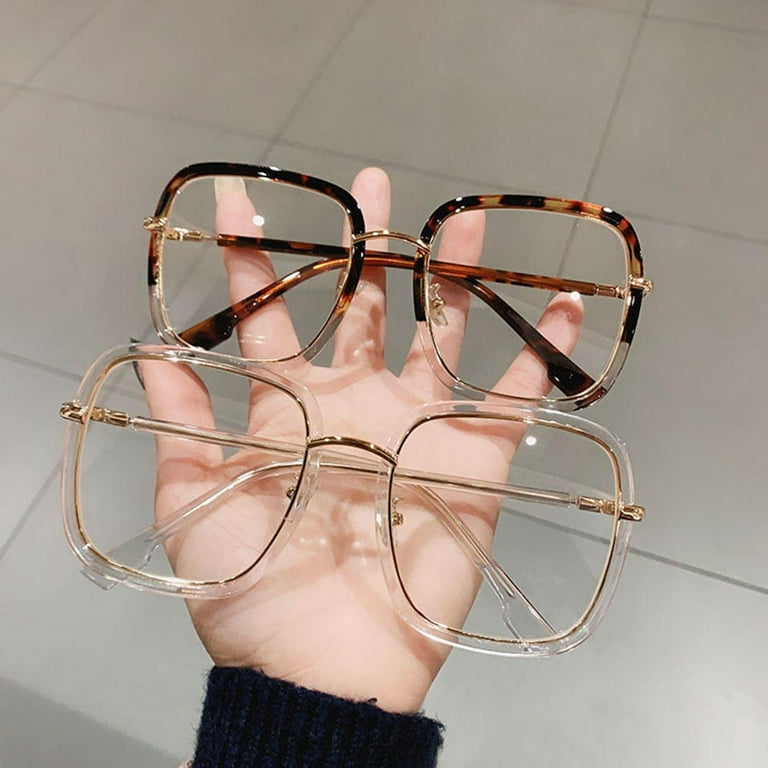 MINM Oversized Clear Square Glasses Women Fashion Anti Blue Optical Glasses Frames Classic Eyeglasses Frames Eyewear