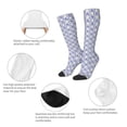 thumbnail image 6 of Daiia Sports Socks Plaid Flowers Printed Novelty Crew Socks for Men Women Knee High Socks Cotton Socks Soft & Breathable Support Unisex Socks, 6 of 9