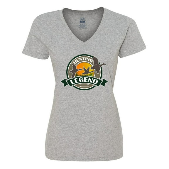 Inktastic Duck Hunting Legend Women's V-Neck T-Shirt